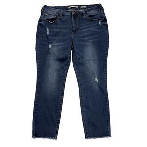 !IT Tiffany Skinny Ankle Jeans Womens Size 20 (36x26½ fit) Distressed Dark Wash